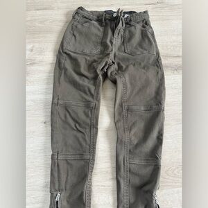 Green banana republic jeans with zip flares barely worn.